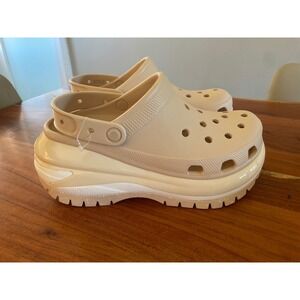 Crocs Mega Crush Clog Beige Platform Chunky Lug Sole Sandals M8/W10 New
